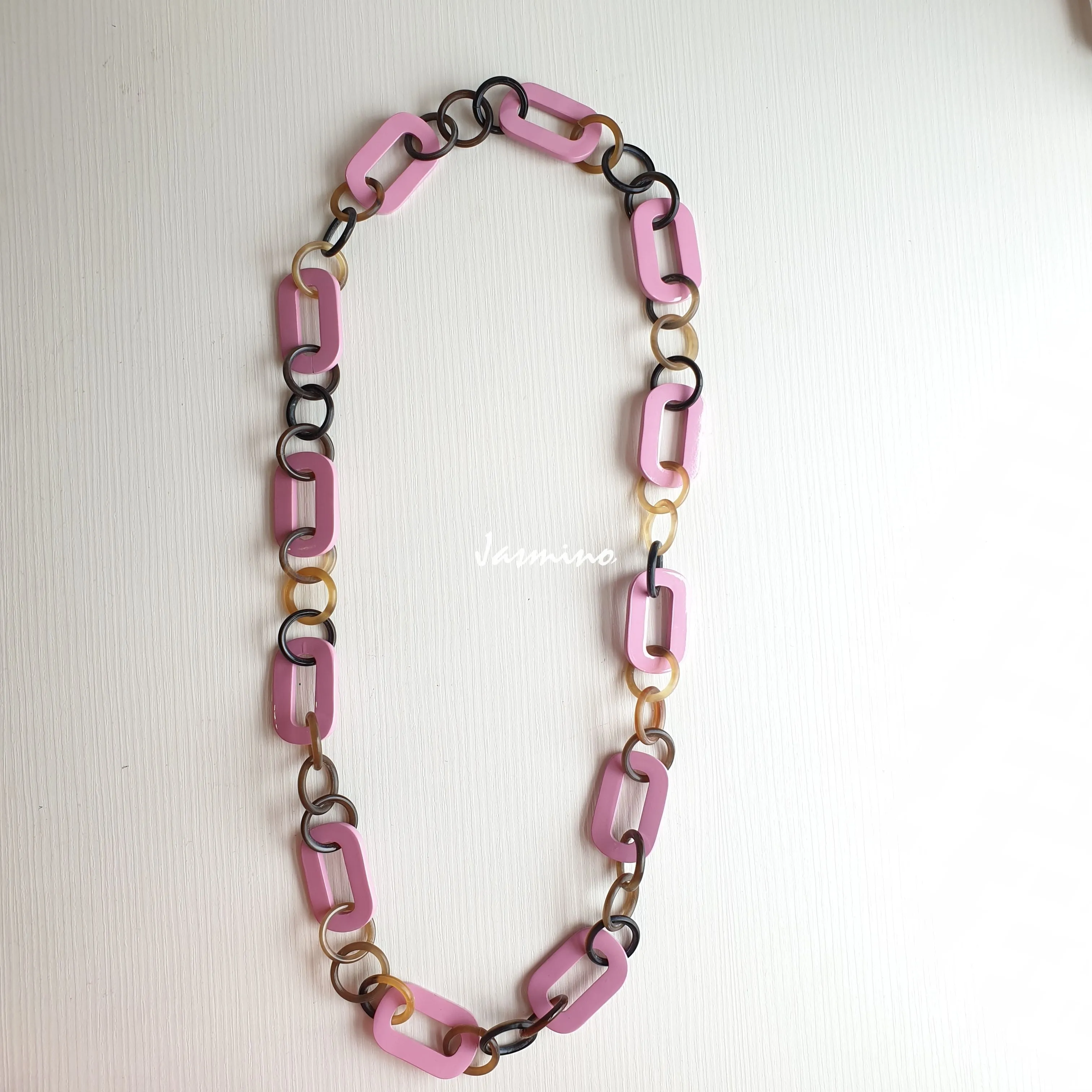 Unique Handmade Necklace J17546, Made by Buffalo Horn and Lacquer From Vietnam