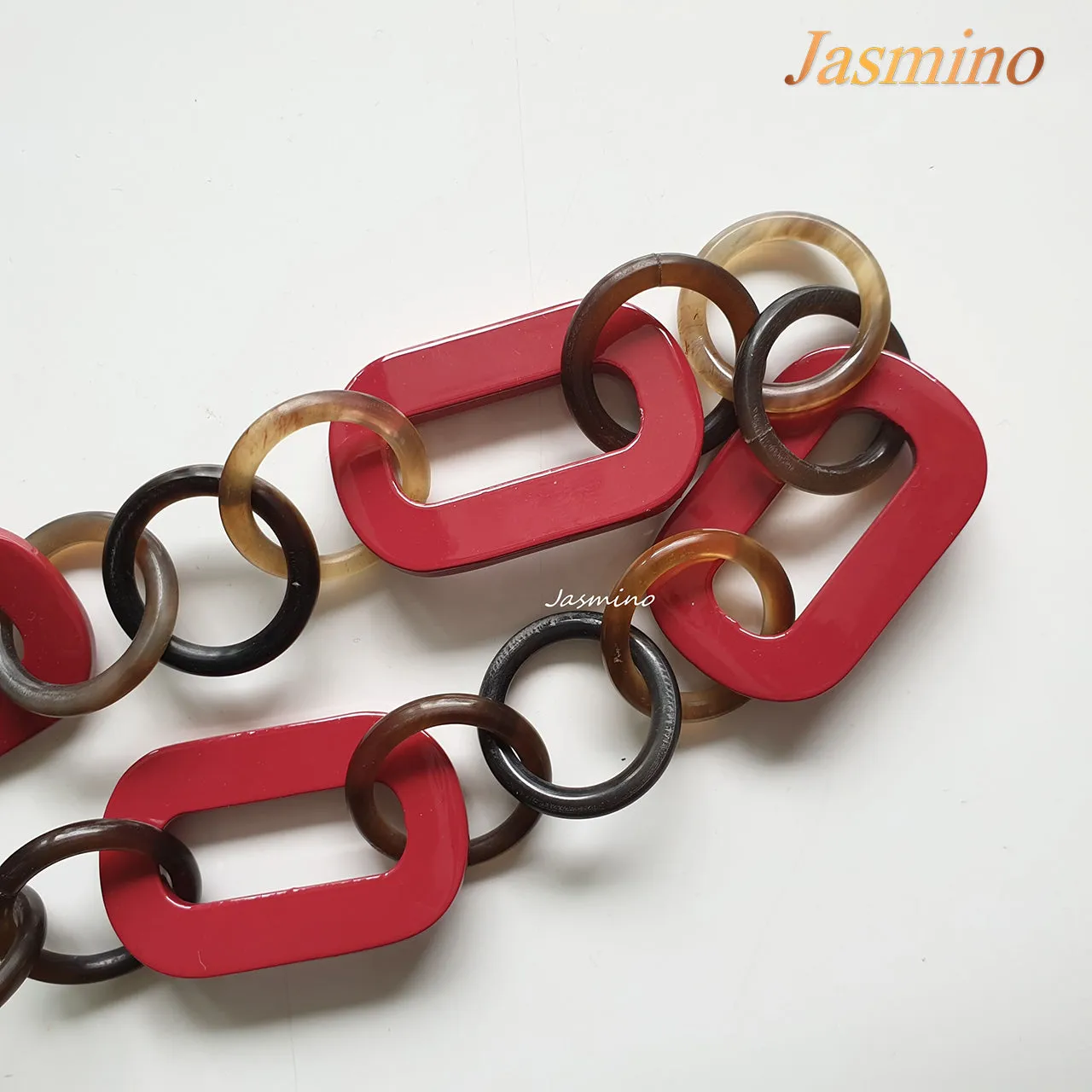 Unique Handmade Necklace J17546, Made by Buffalo Horn and Lacquer From Vietnam