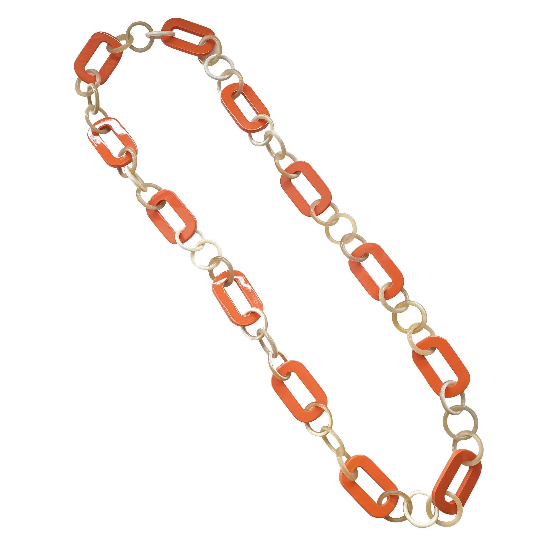 Unique Handmade Necklace J17546, Made by Buffalo Horn and Lacquer From Vietnam