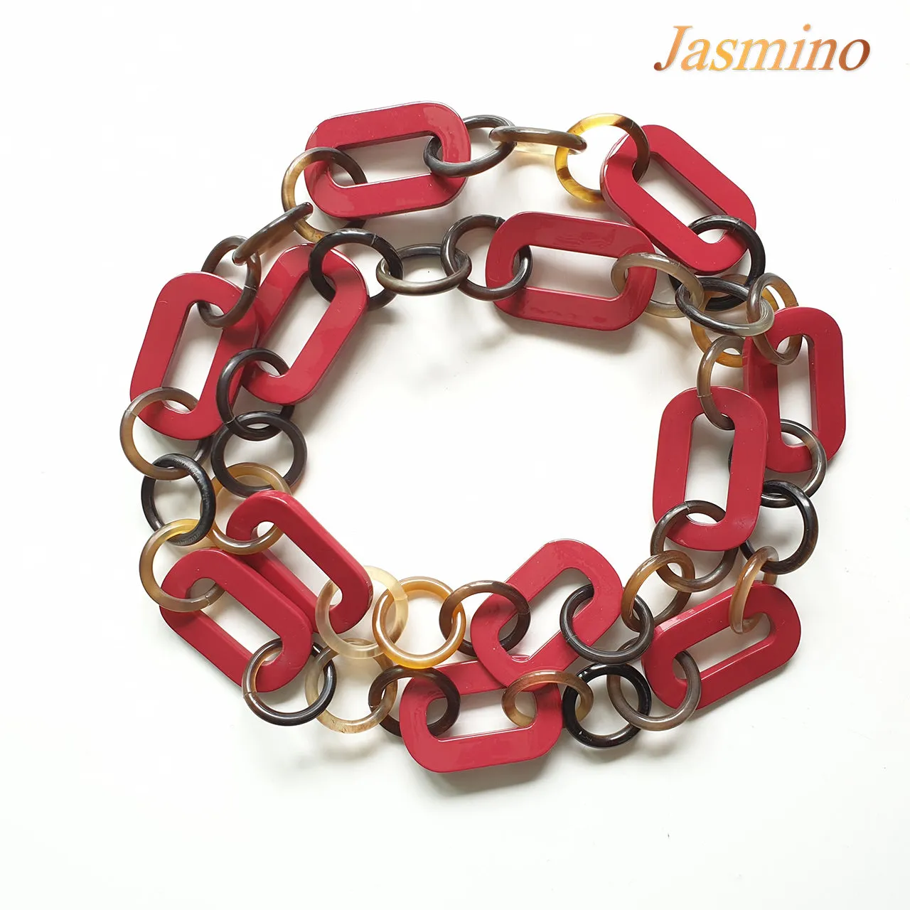 Unique Handmade Necklace J17546, Made by Buffalo Horn and Lacquer From Vietnam