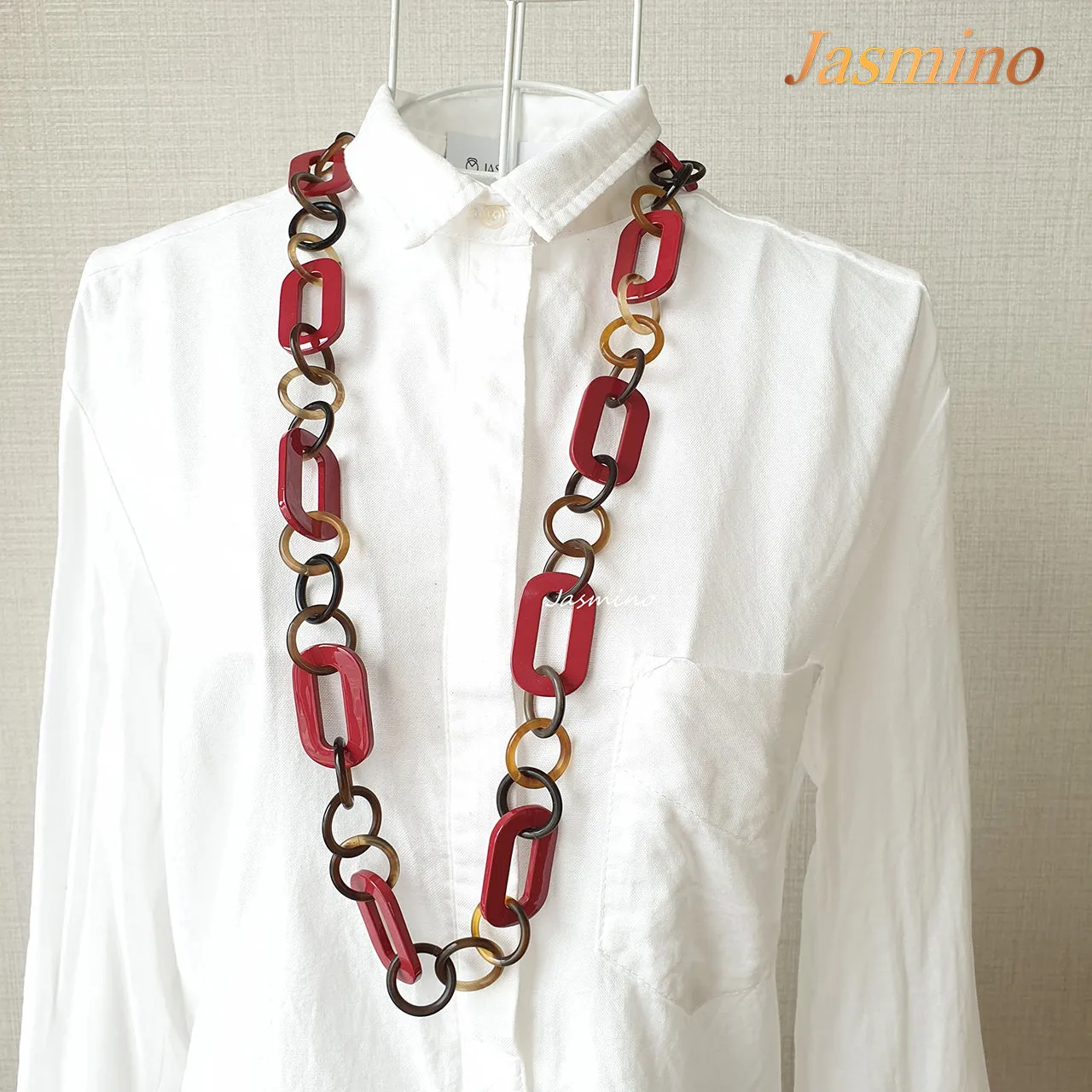 Unique Handmade Necklace J17546, Made by Buffalo Horn and Lacquer From Vietnam