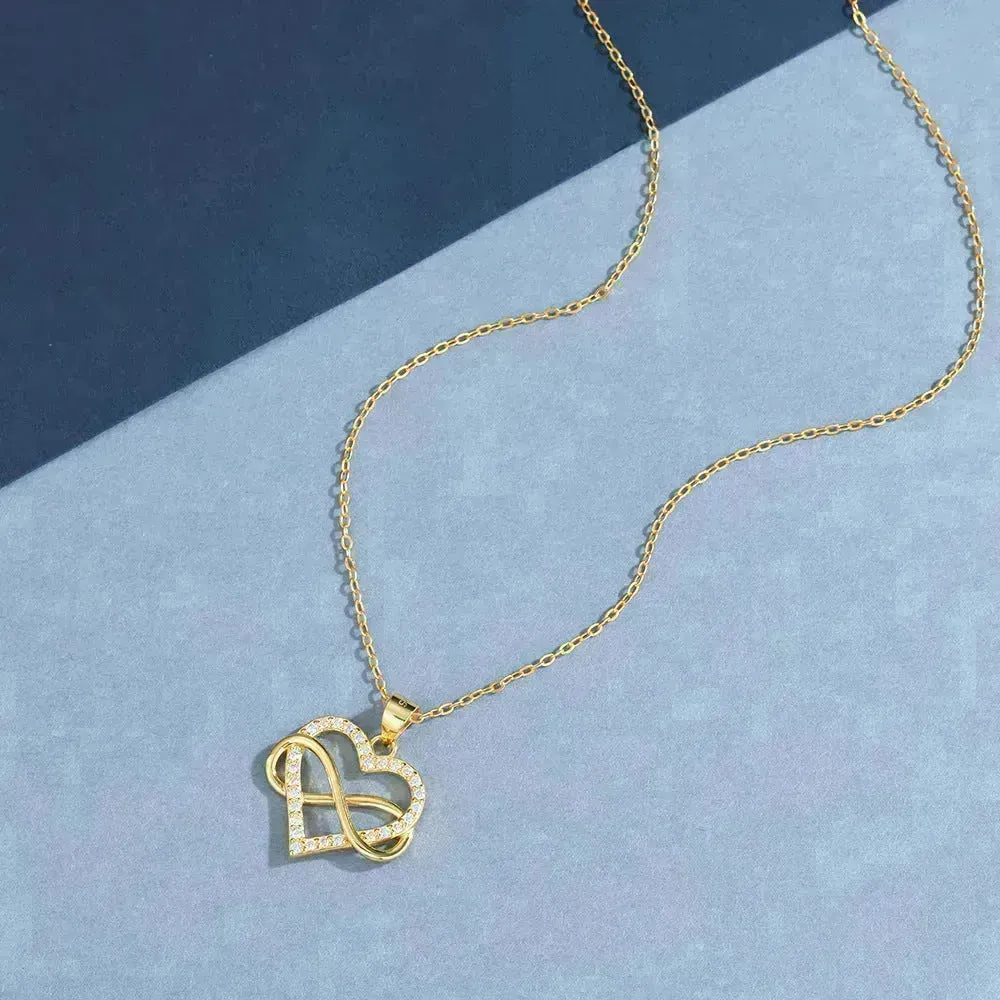 Unlimited Love Necklace Women Wrapped Love Valentine's Day Gifts All Match High-grade Can Not Be Dropped Collarbone Chain