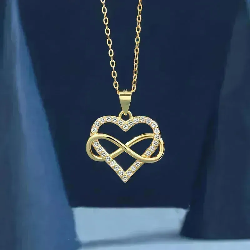 Unlimited Love Necklace Women Wrapped Love Valentine's Day Gifts All Match High-grade Can Not Be Dropped Collarbone Chain