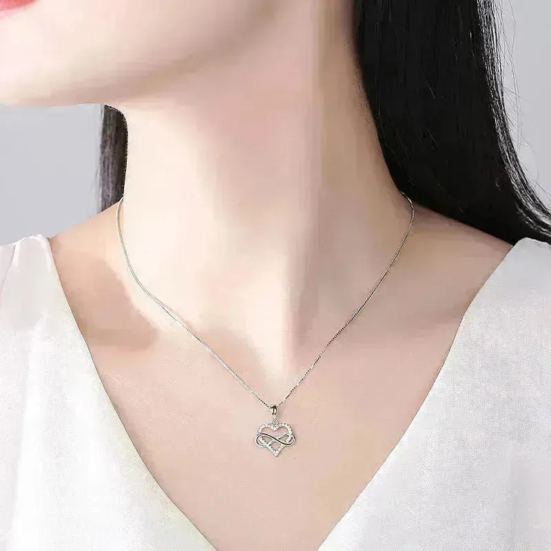 Unlimited Love Necklace Women Wrapped Love Valentine's Day Gifts All Match High-grade Can Not Be Dropped Collarbone Chain