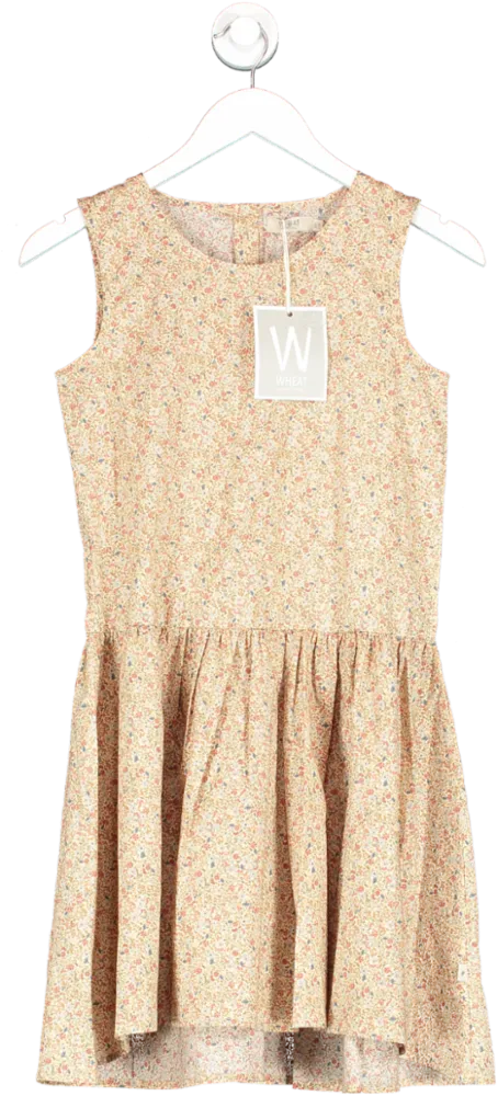 Wheat Brown Flower Print Dress 12 Years