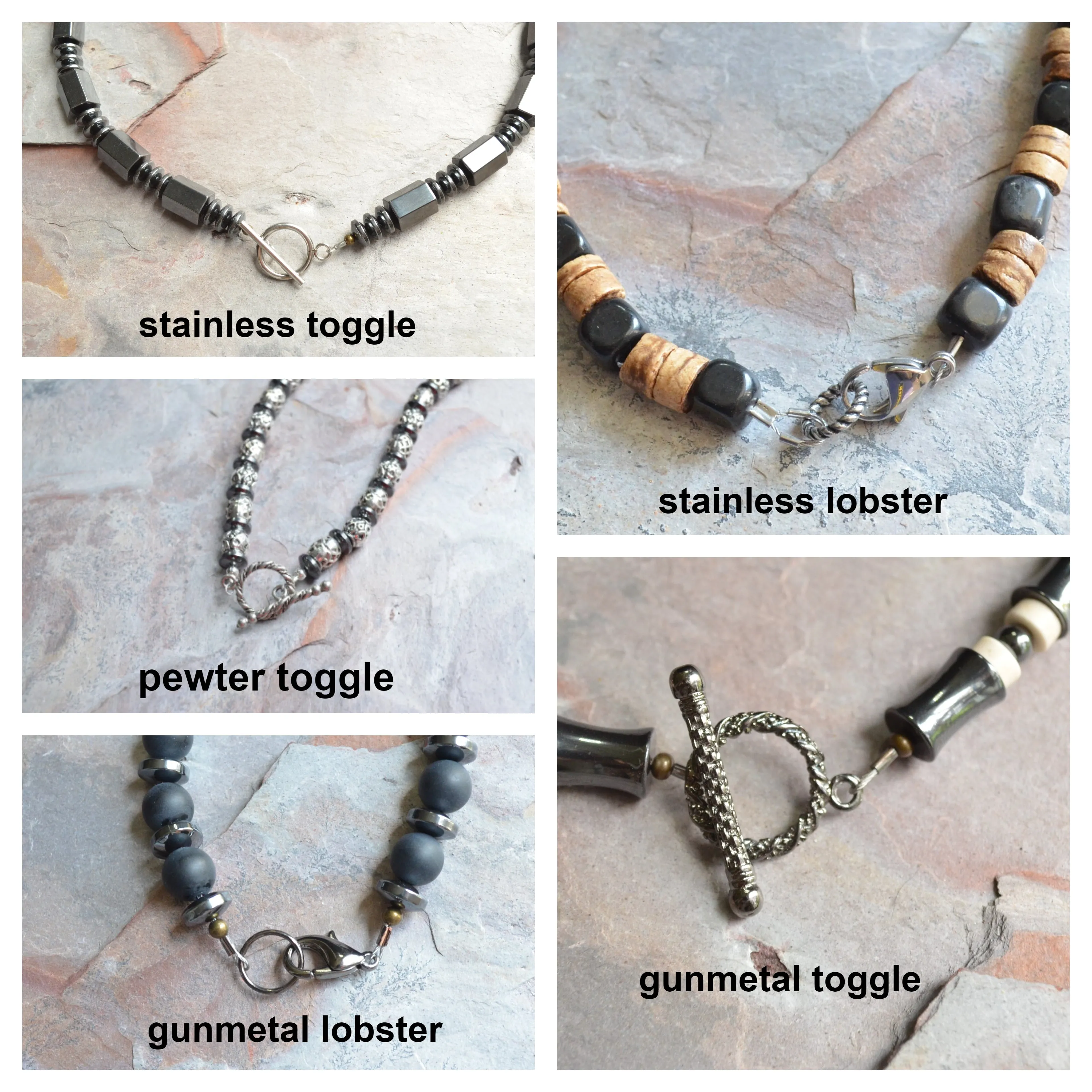 Wood Mens Necklace Beaded Surfer Necklace Gifts For Him - Dennis